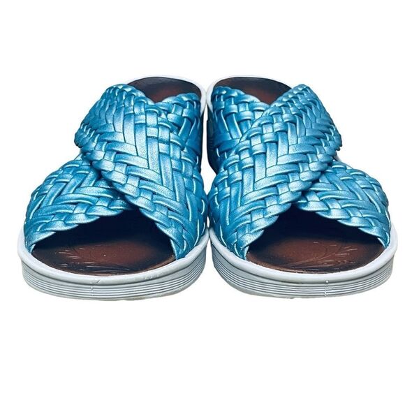 Bzees Dainty Sandals Wedge Braided Cross Band Slide Cloud/Technology Shoes 9 - Picture 5 of 10